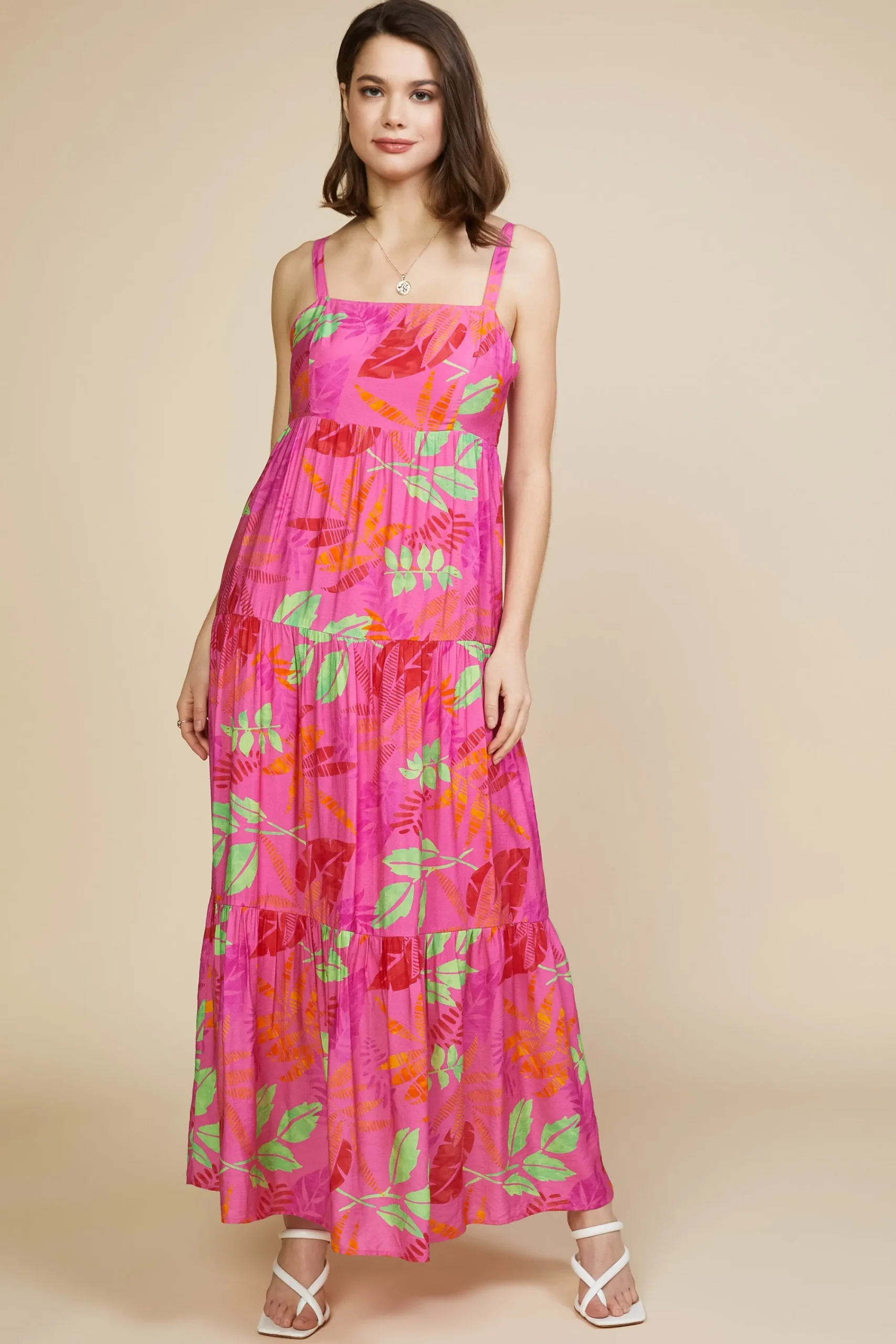SKIES ARE BLUE Tropical Print Maxi Dress* Maxi Dresses