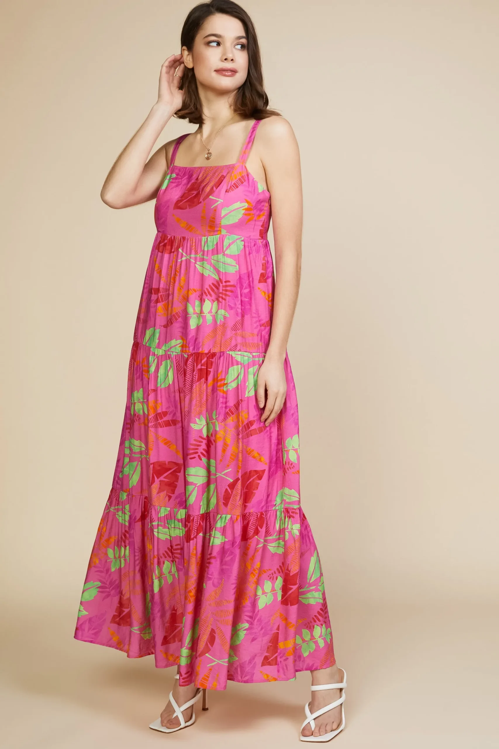 SKIES ARE BLUE Tropical Print Maxi Dress* Maxi Dresses