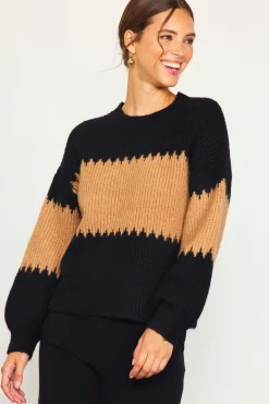 SKIES ARE BLUE Two Tone Mock Neck Sweater* Sweaters
