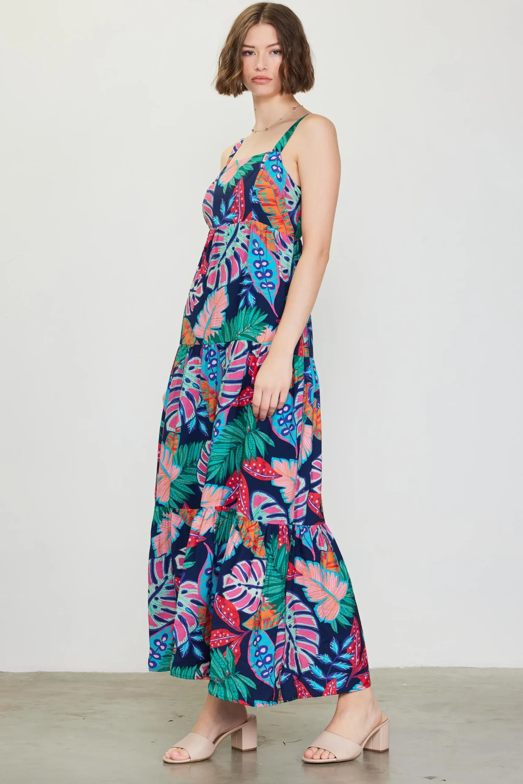 SKIES ARE BLUE Ula Print Tiered Maxi Dress* Maxi Dresses