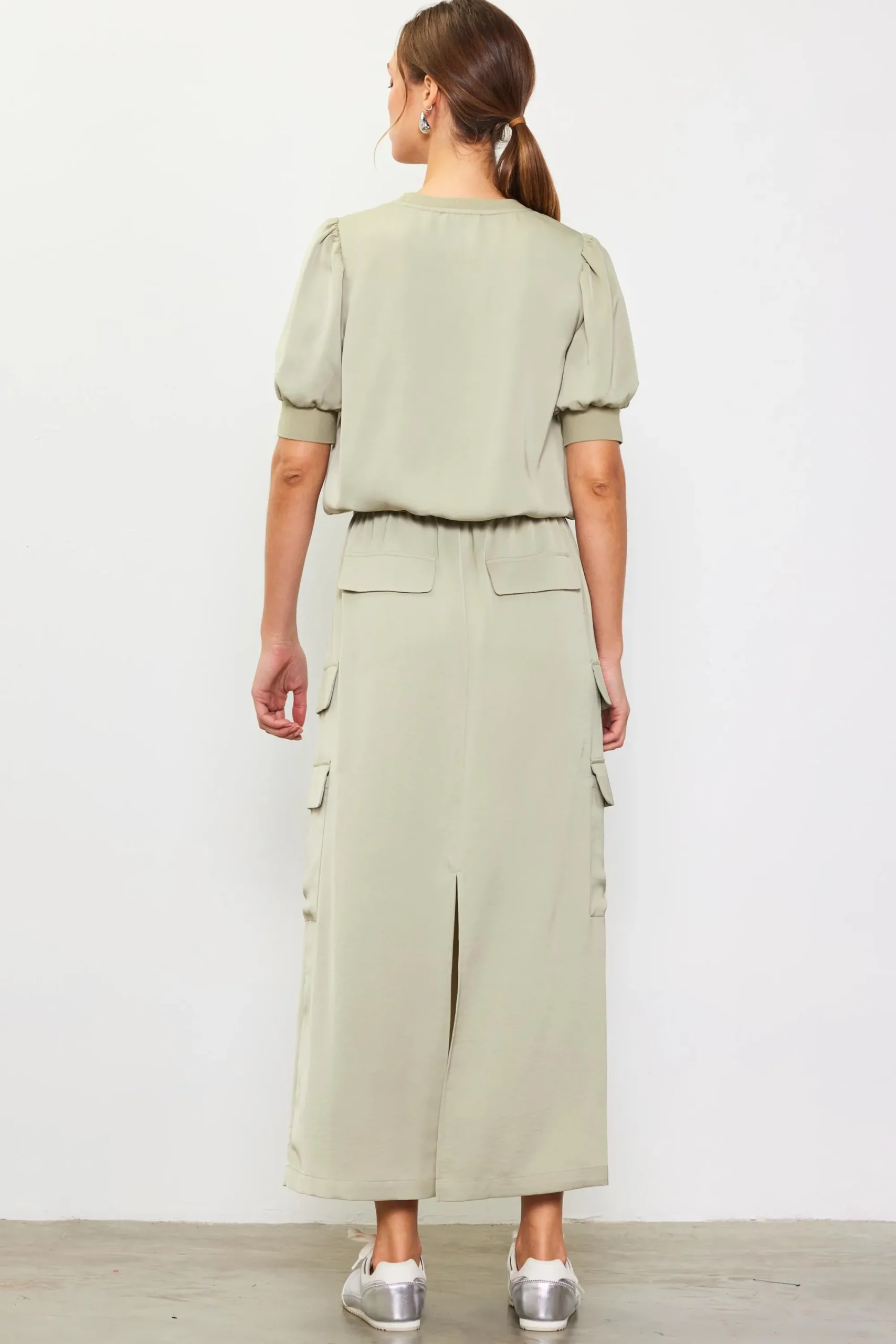 SKIES ARE BLUE Utility Cargo Pocket Midi Skirt* Skirts