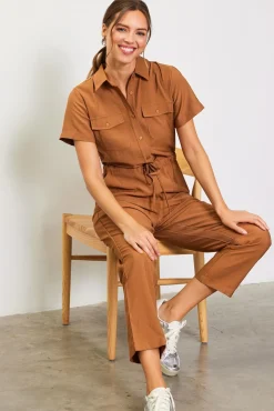 SKIES ARE BLUE Utility Short Sleeve Jumpsuit* Jumpsuits