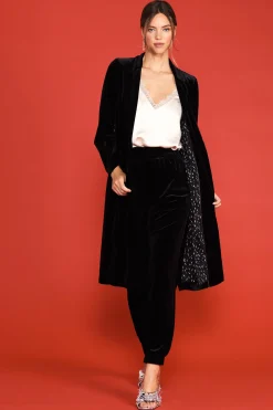 SKIES ARE BLUE Velvet Duster Coat* Outerwear