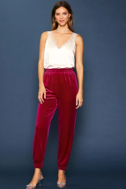 SKIES ARE BLUE Velvet Jogger Pants* Pants