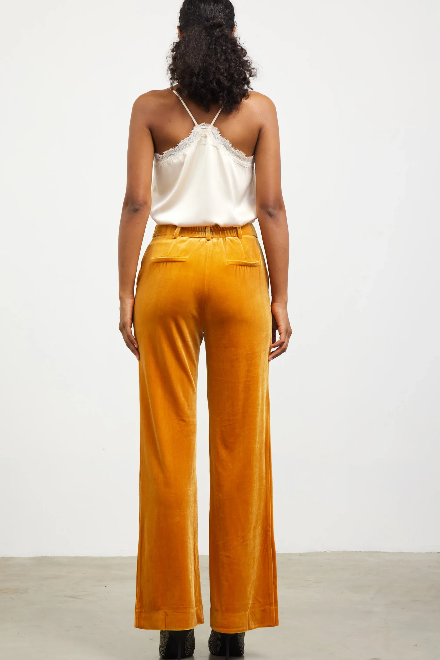 SKIES ARE BLUE Velvet Wide Leg Pants* Pants