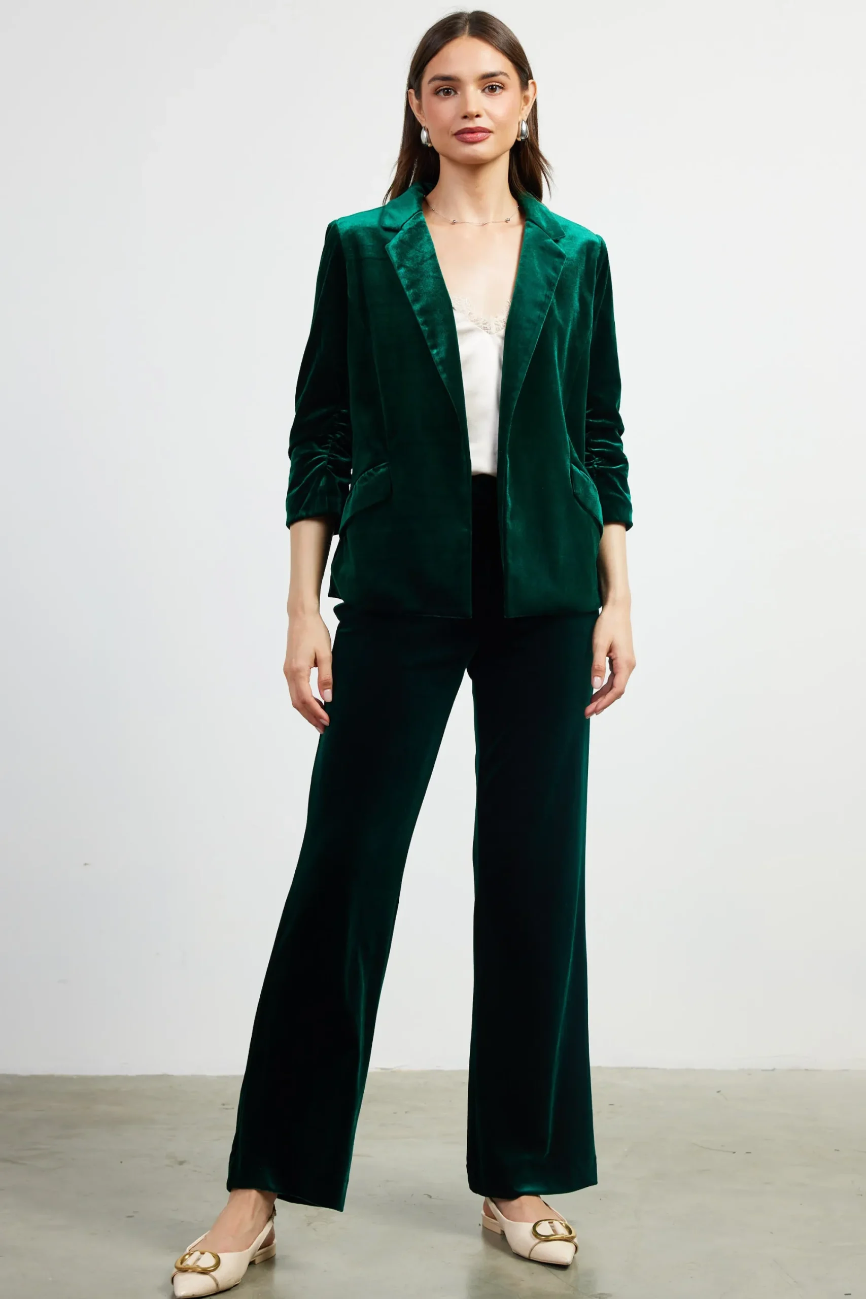 SKIES ARE BLUE Velvet Wide Leg Pants* Pants