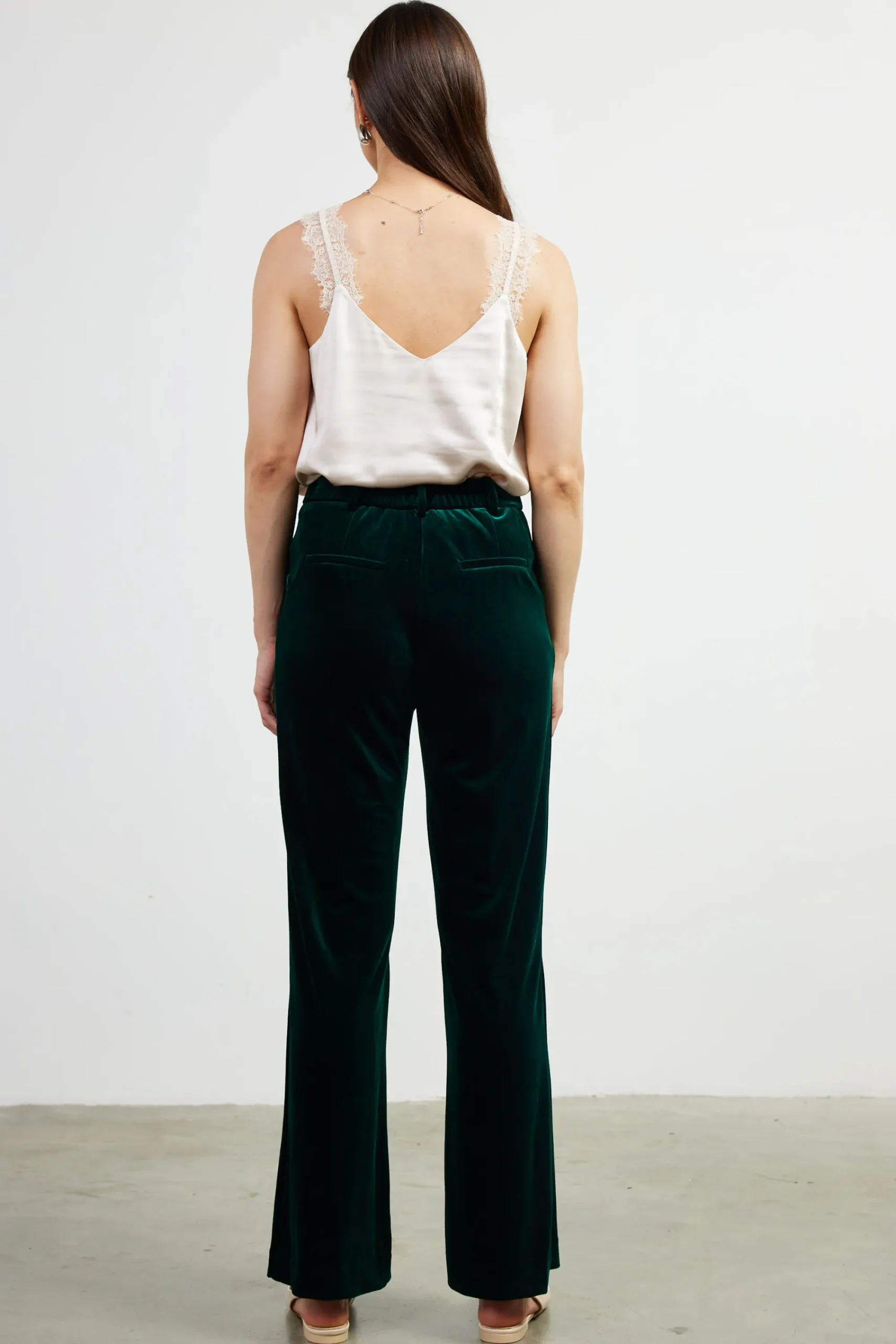 SKIES ARE BLUE Velvet Wide Leg Pants* Pants