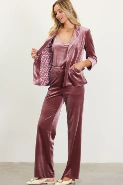 SKIES ARE BLUE Velvet Wide Leg Pants* Pants