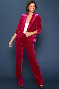SKIES ARE BLUE Velvet Wide Leg Pants* Pants