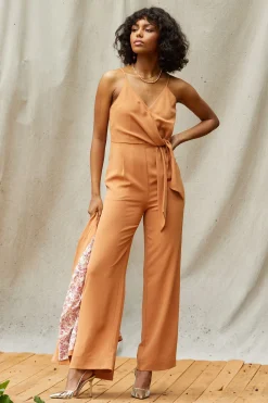 SKIES ARE BLUE Waist Tie Detail Sleeveless Jumpsuit* Jumpsuits