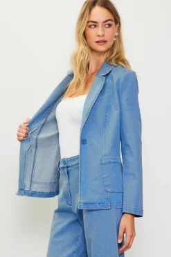 SKIES ARE BLUE Washed Blazer* Blazers