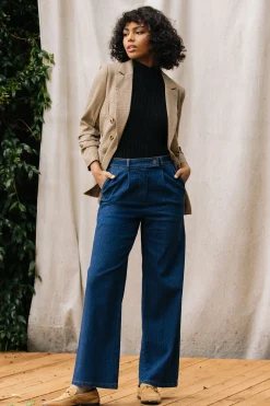 SKIES ARE BLUE Washed Denim Pants* Pants