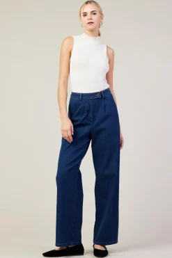 SKIES ARE BLUE Washed Denim Pants* Pants