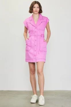 SKIES ARE BLUE Washed Twill Utility Mini Dress* Mini Dresses