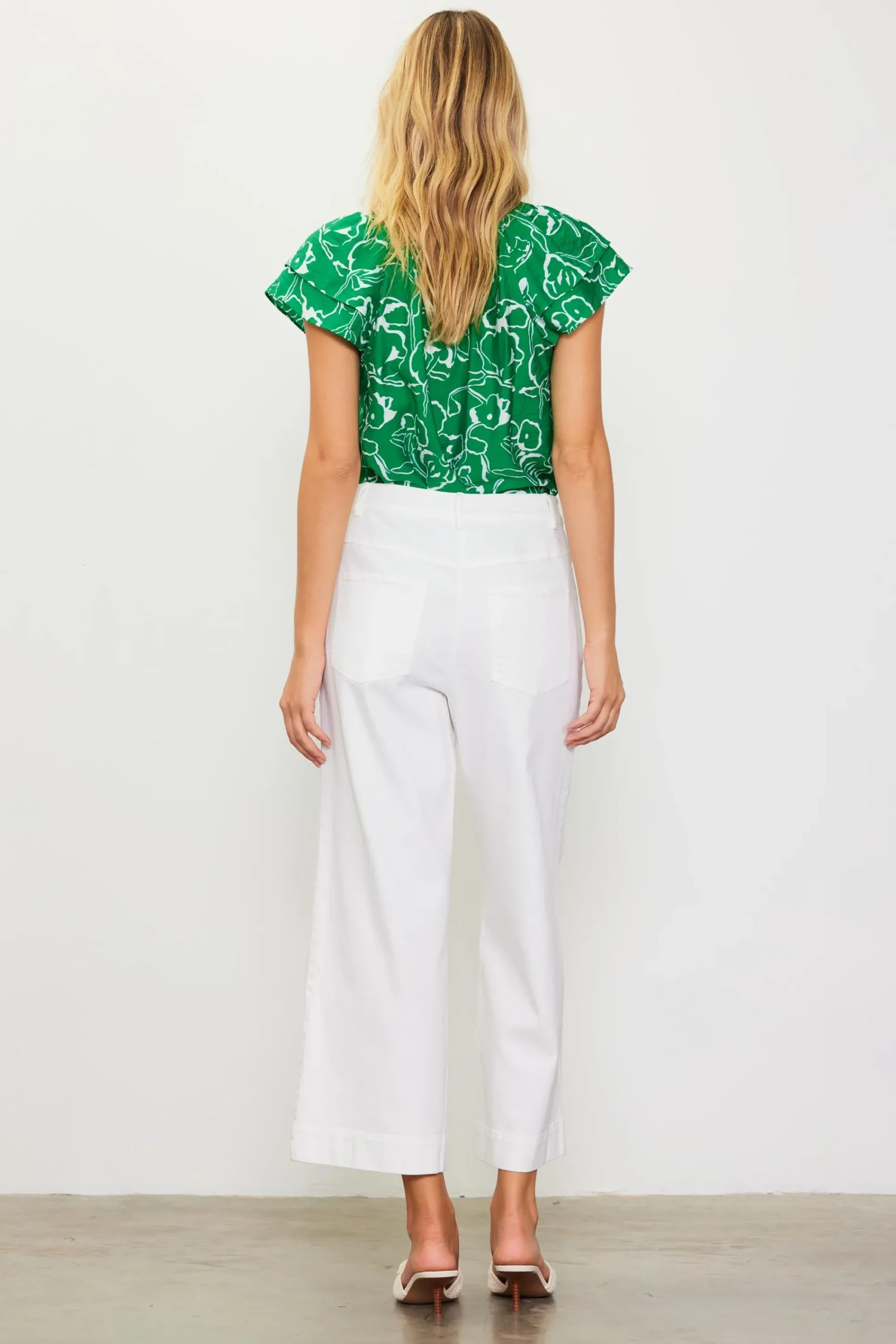 SKIES ARE BLUE Washed Twill Wide Leg Pants* Pants